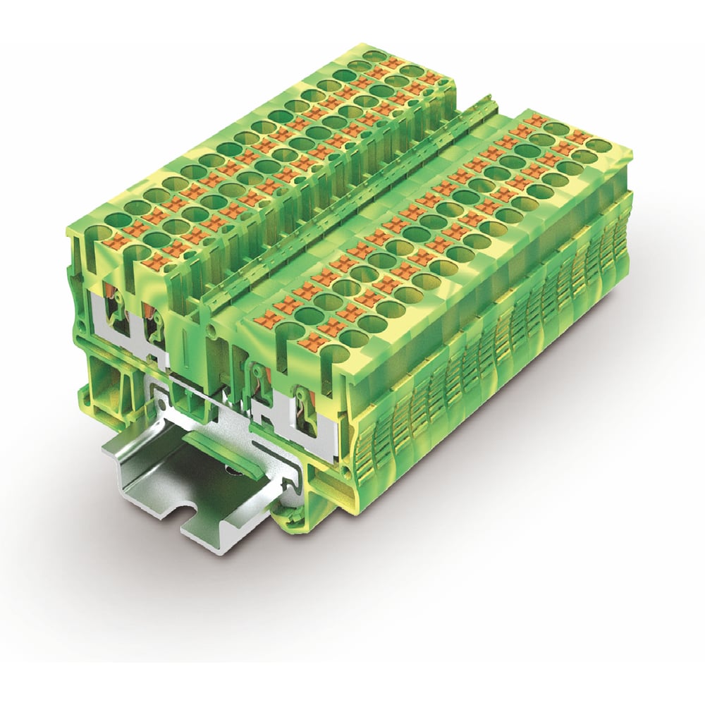 Изображение товара Клемма SUPU TP 2-2 земля Push-in желто-зеленая 100 шт