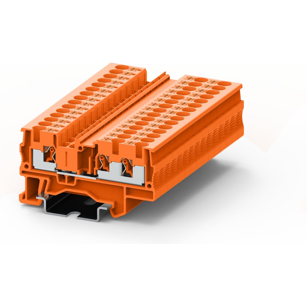Изображение товара Клемма SUPU TP 1-2 проходная, Push-in, сечение 4 мм. кв., оранжевая 100 шт TP4-3-OG