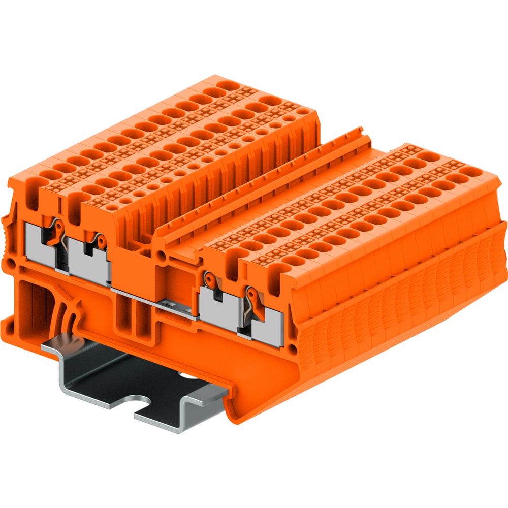 Изображение товара Клемма SUPU TP 2-2 проходная Push-in для проводов до 1,5 мм2 оранжевая 150 шт