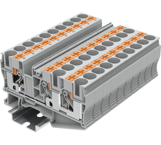 Изображение товара Клемма SUPU TP 1-2 проходная, Push-in, сечение 10 мм. кв., серая 25 шт TP10-3-GY