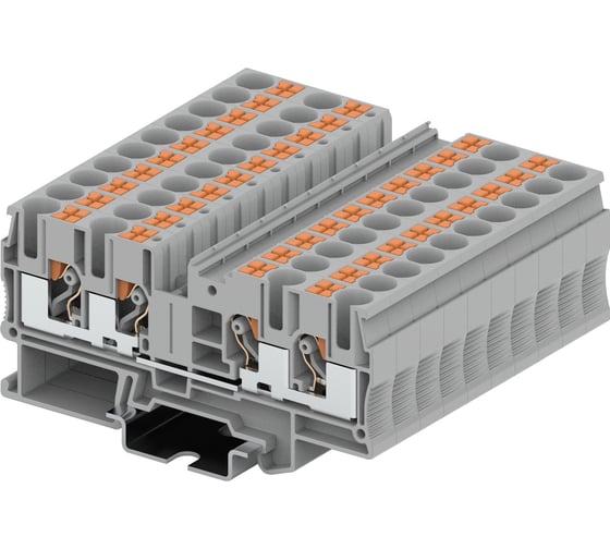 Изображение товара Клемма SUPU TP 2-2 проходная, Push-in, сечение 6 мм. кв., серая 50 шт TP6-4-GY