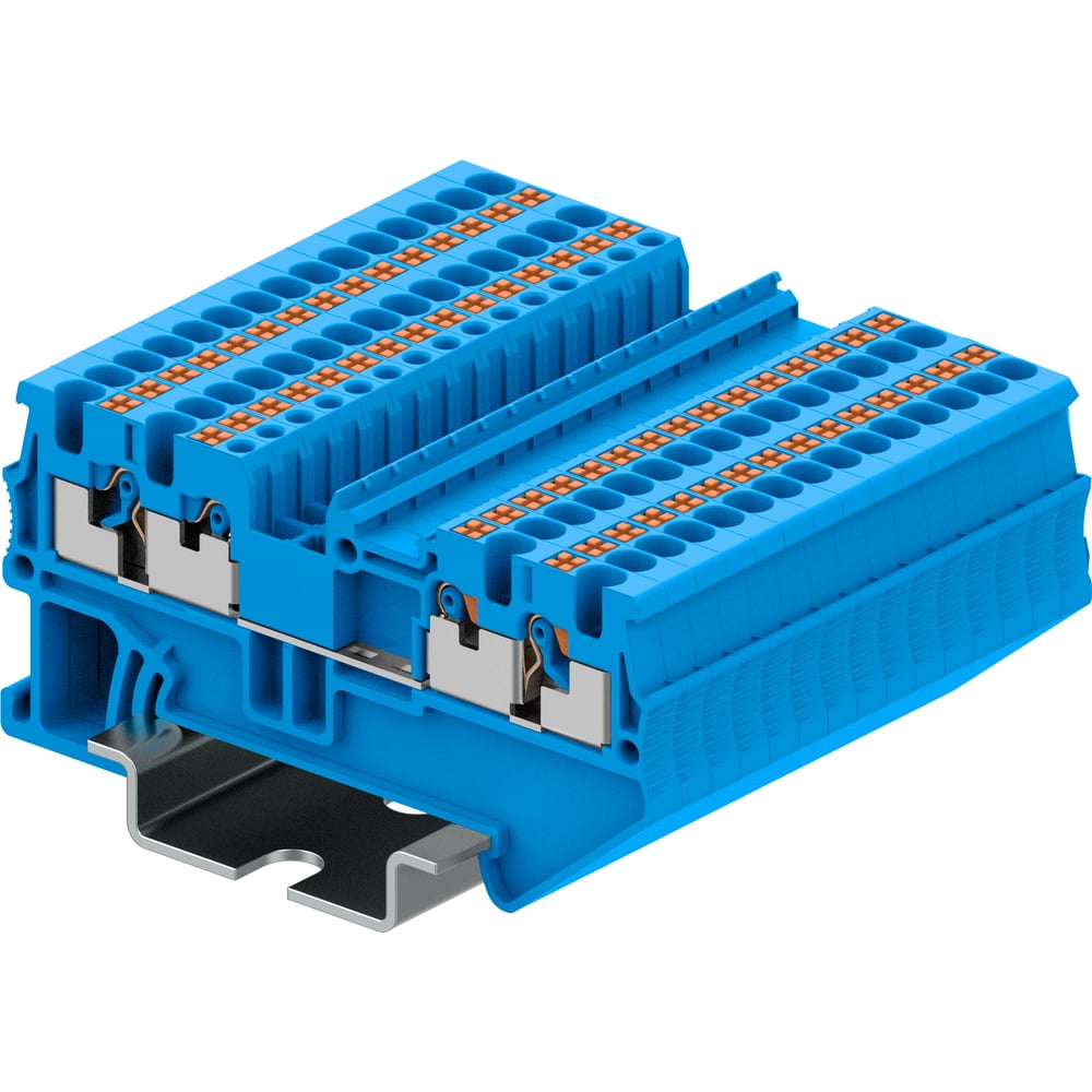 Изображение товара Клемма проходная SUPU TP 2-2 Push-in синяя 150 шт для электромонтажа