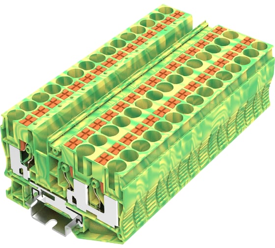 Изображение товара Клемма SUPU TP 1-2 земля, Push-in, сечение 10 мм. кв., желто-зеленая 25 шт TP10-3-PE