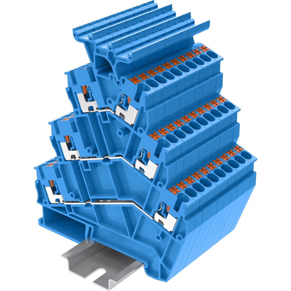 Изображение товара Клемма SUPU TP 3-уровневая Push-in синяя 25 шт TPTS2.5-2T-BU