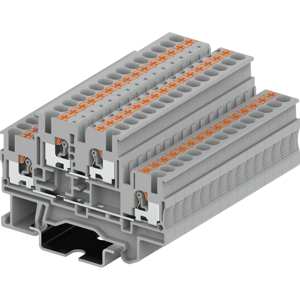 Изображение товара Клемма SUPU TP 2-уровневая, проходная, сечение 2,5 мм. кв., серая 100 шт TPD2.5-2-GY