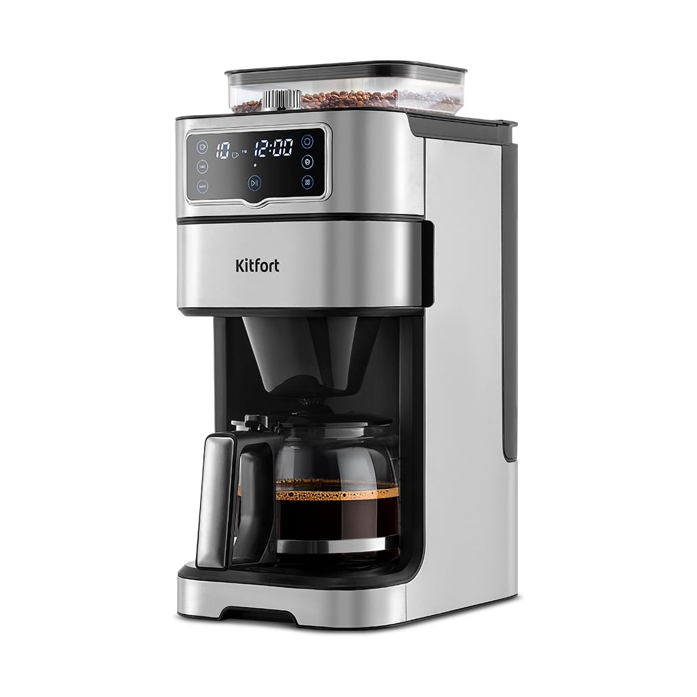 Изображение товара Кофемашина KITFORT КТ-7522 автоматическая с дисплеем и режимами капучино эспрессо