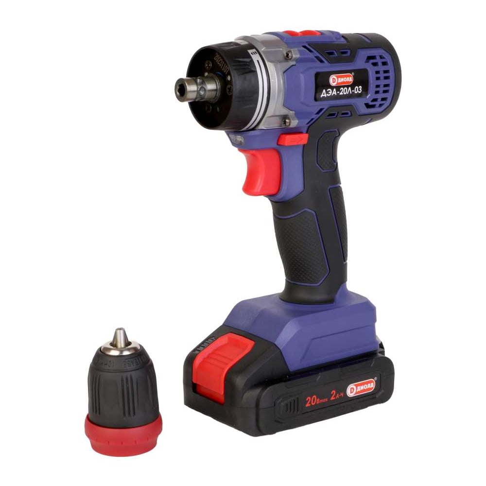 Изображение товара Аккумуляторная дрель-шуруповерт ДИОЛД ДЭА-20Л-03 20В 2скорости с кейсом