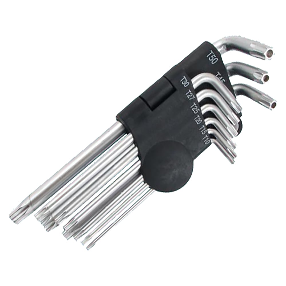 Изображение товара Профессиональный набор ключей TORX T10-T50 из CrV 9 шт с пластиковым держателем