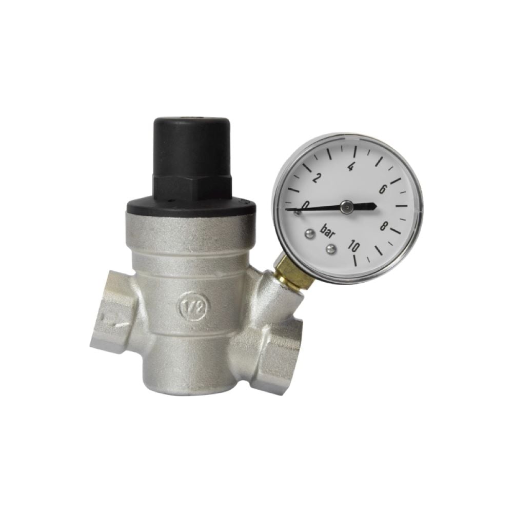 Изображение товара Редуктор давления мембранный с манометром 1/2 диап регул 1,0-6,0 бар