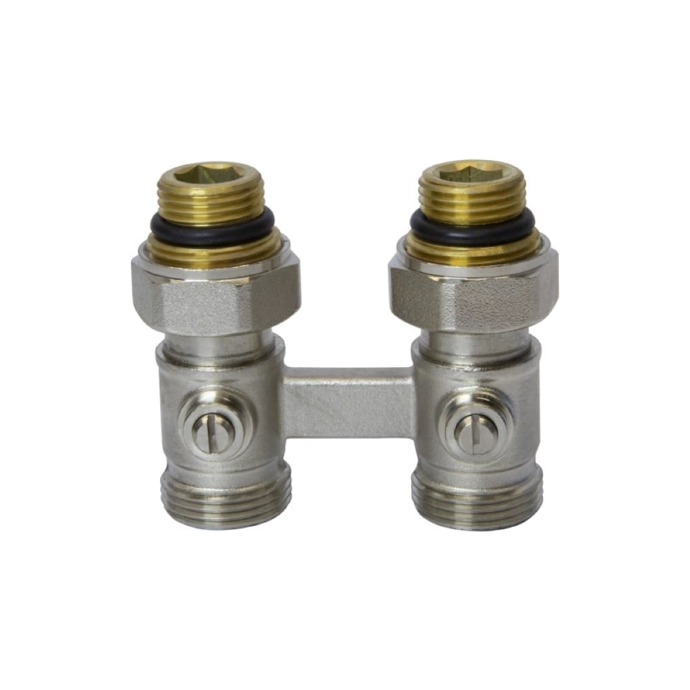 Изображение товара Узел нижнего подключения VRT 1/2x3/4ЕК прямой двухтруб латунь никелированый