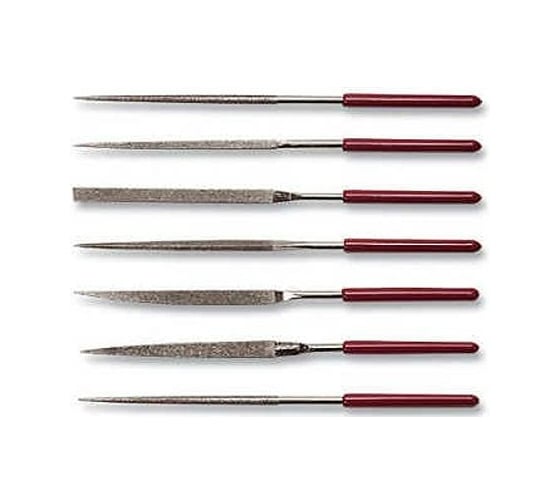 Изображение товара Набор надфилей CNIC алмазных из 7шт. L140x3 с обрезин. ручкой QG-2800 45991