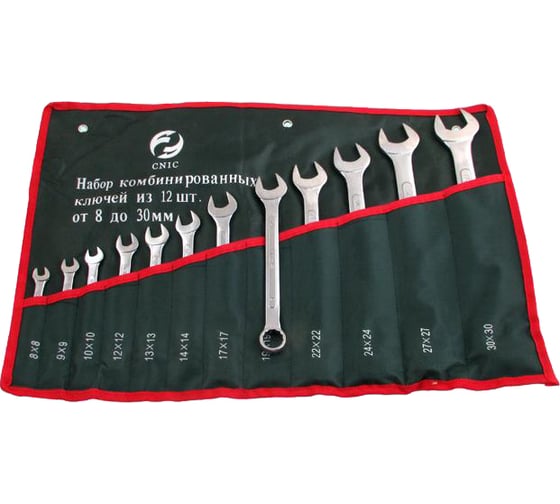Изображение товара Набор ключей CNIC комбинир. из 12-ти шт. рожк. и накид. 8 - 30 TS-003 в сумке 35428