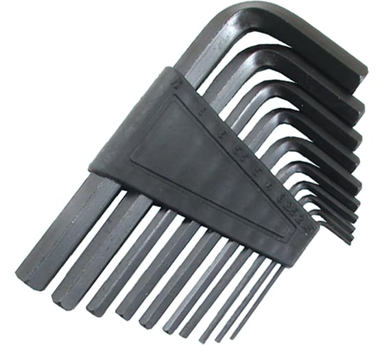 Изображение товара Набор ключей CNIC шестигранных из 10шт 1,5;2;2,5;3;4;5;5,5;6;8;10мм на пласт. клипсе СrV 2144 48775