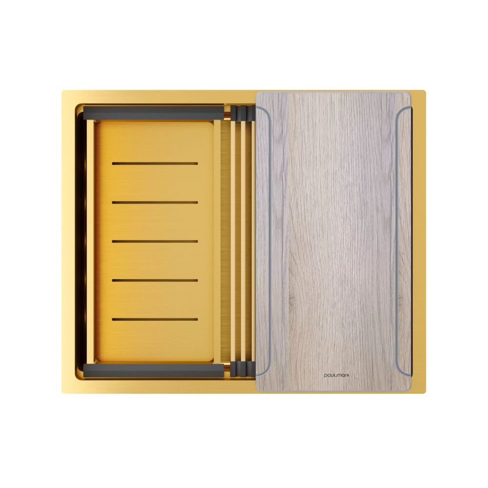 Изображение товара Кухонная мойка Paulmark NEXT-MULTI SINK 54 UNI нерж. сталь брашированное золото 540х450 мм