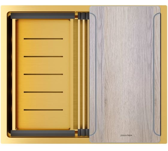 Изображение товара Мойка Paulmark NEXT-MULTI SINK 54 UNI нерж. сталь, брашированное золото, 540х450мм, PM785445-BG