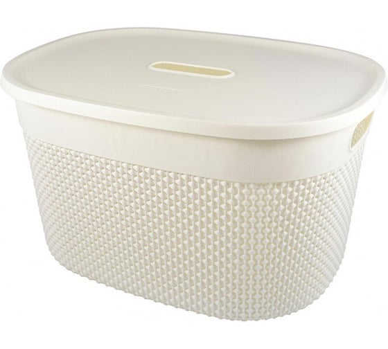 Изображение товара Корзина универсальная PLAST TEAM Oslo, 388 x 292 x 223 мм, с крышкой, молочный туман 245001