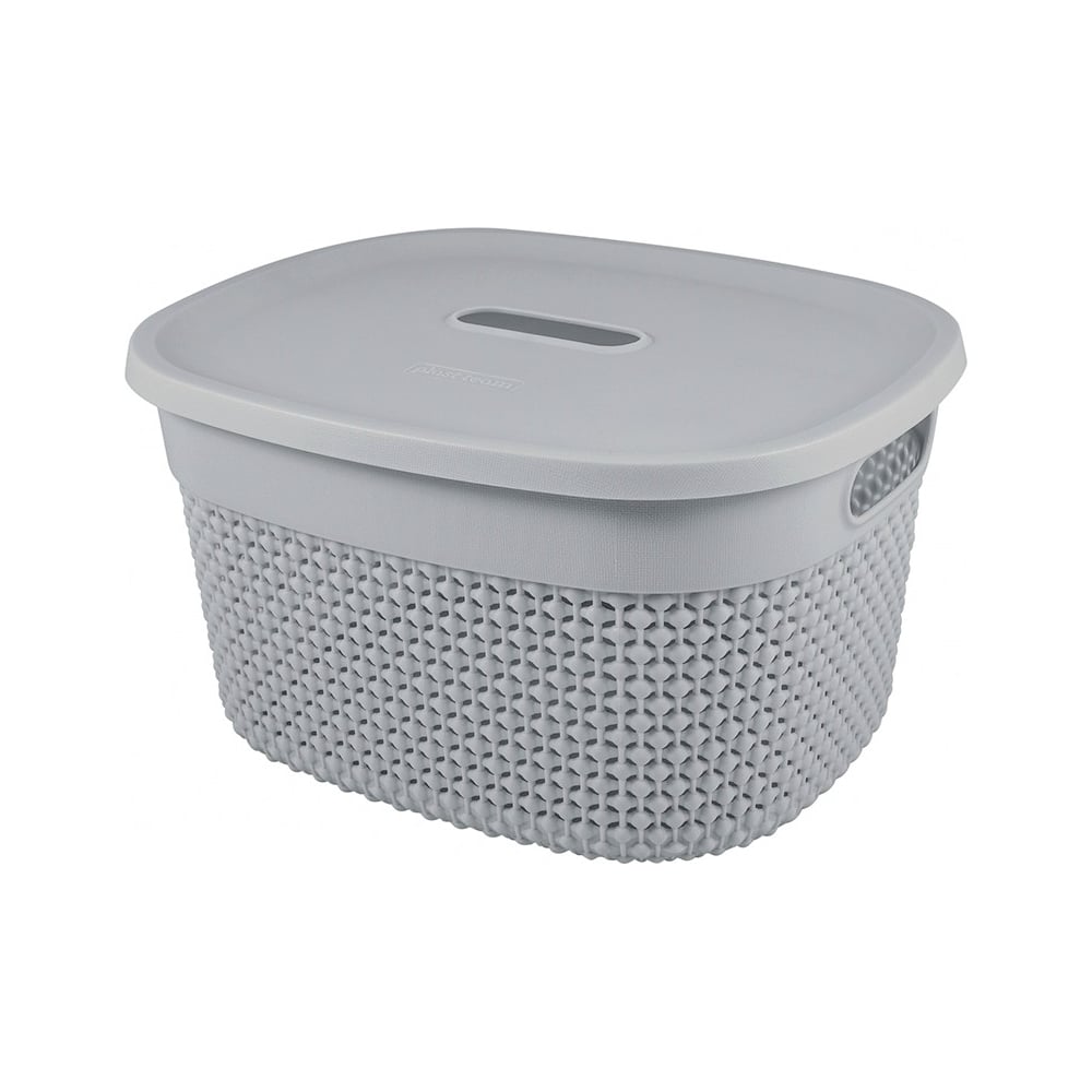 Изображение товара Универсальная корзина PLAST TEAM Oslo 274x229x153 мм с крышкой серый шторм