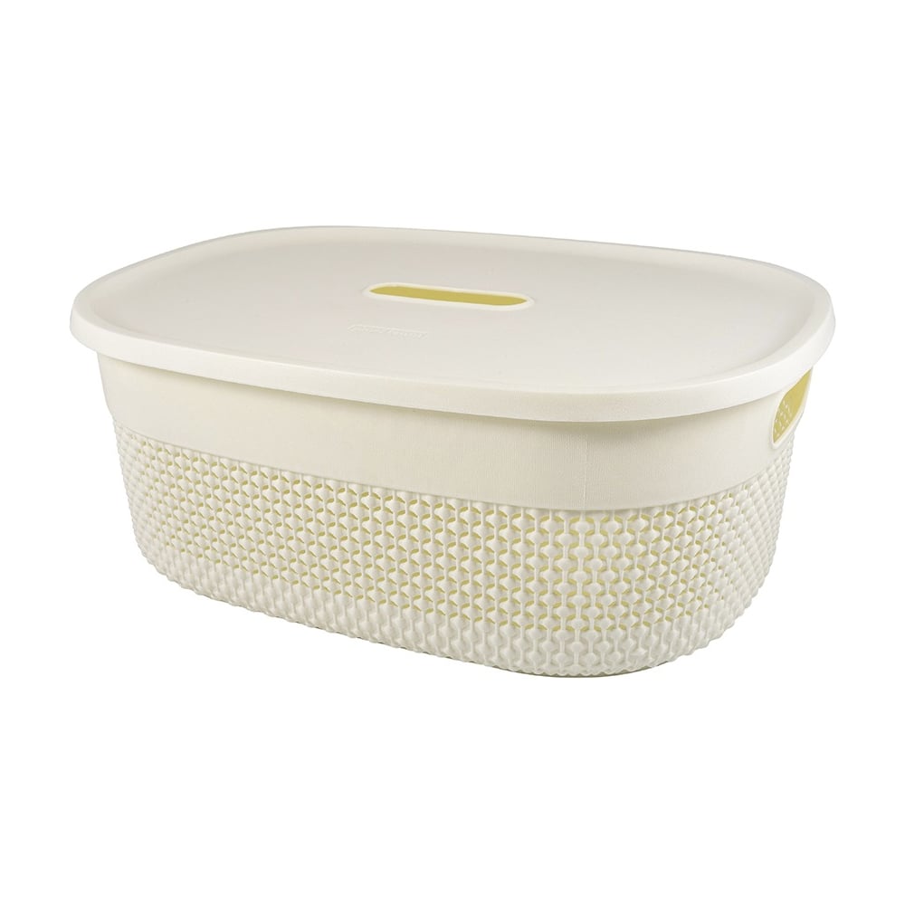 Изображение товара Корзина для хранения PLAST TEAM Oslo 388x292x155 мм с крышкой молочный туман