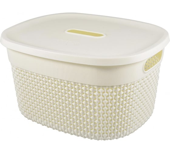 Изображение товара Корзина универсальная PLAST TEAM Oslo, 274 x 229 x 153 мм, с крышкой, молочный туман 245004