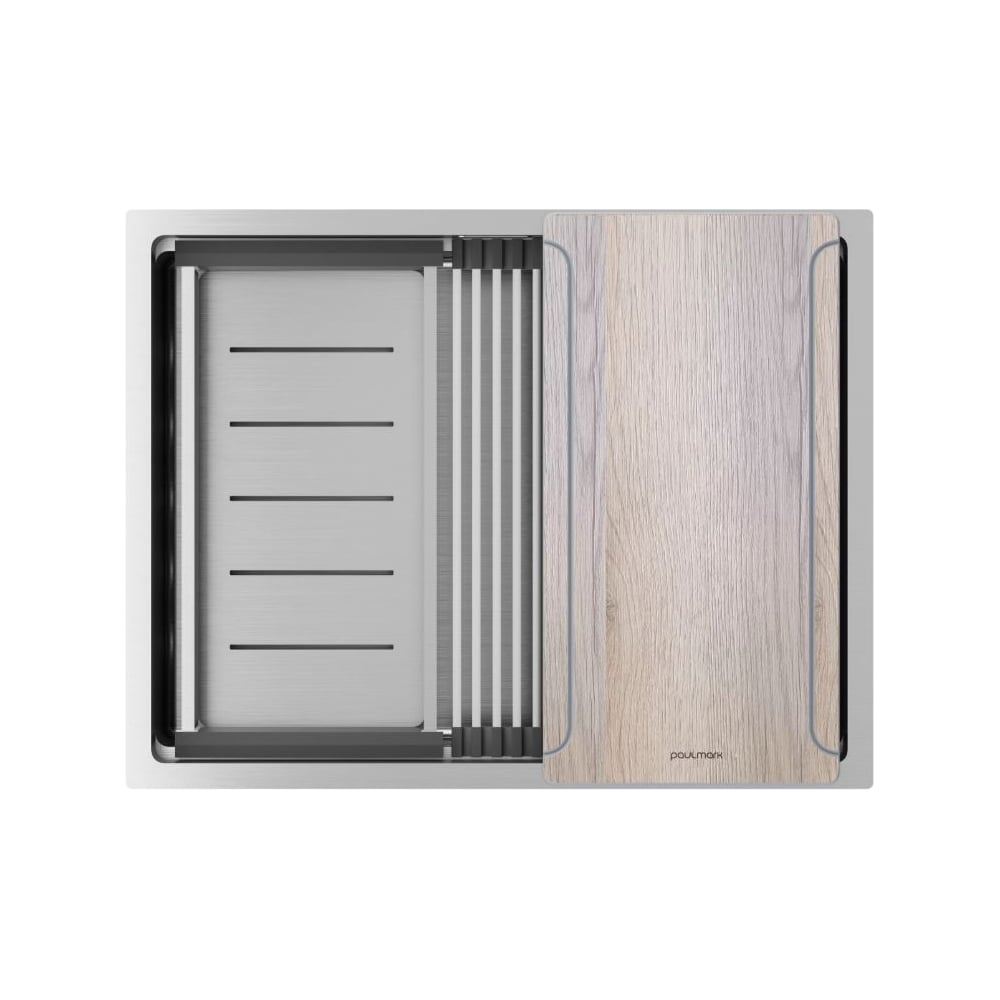 Изображение товара Мойка Paulmark NEXT-MULTI SINK 58 UNI из нержавеющей стали, прямоугольная, 580х450 мм