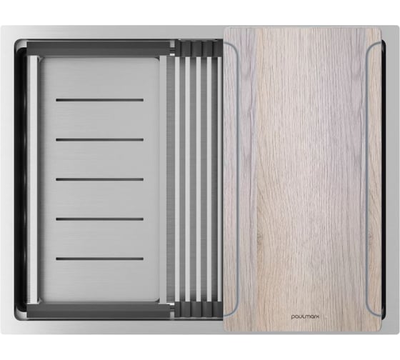 Изображение товара Мойка Paulmark NEXT-MULTI SINK 58 UNI нерж. сталь, брашированная нерж.сталь, 580х450мм, PM785845-BS