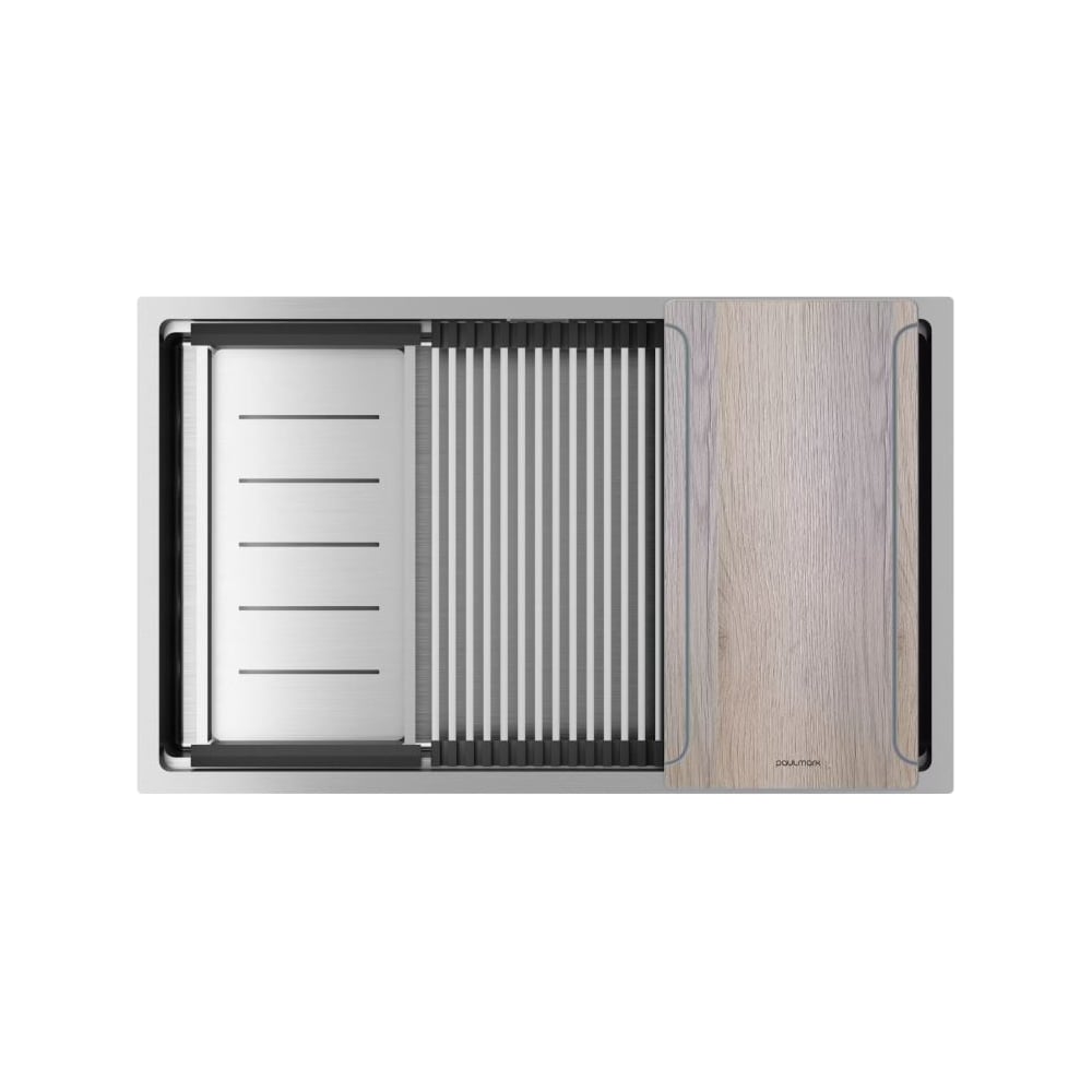 Изображение товара Мойка кухонная из нержавеющей стали Paulmark NEXT-MULTI SINK 74 UNI брашированная 740х450 мм