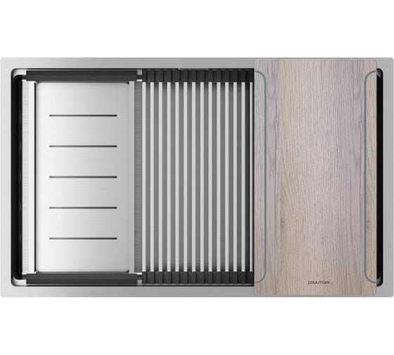 Изображение товара Мойка Paulmark NEXT-MULTI SINK 74 UNI нерж. сталь, брашированная нерж.сталь, 740х450мм, PM787445-BS