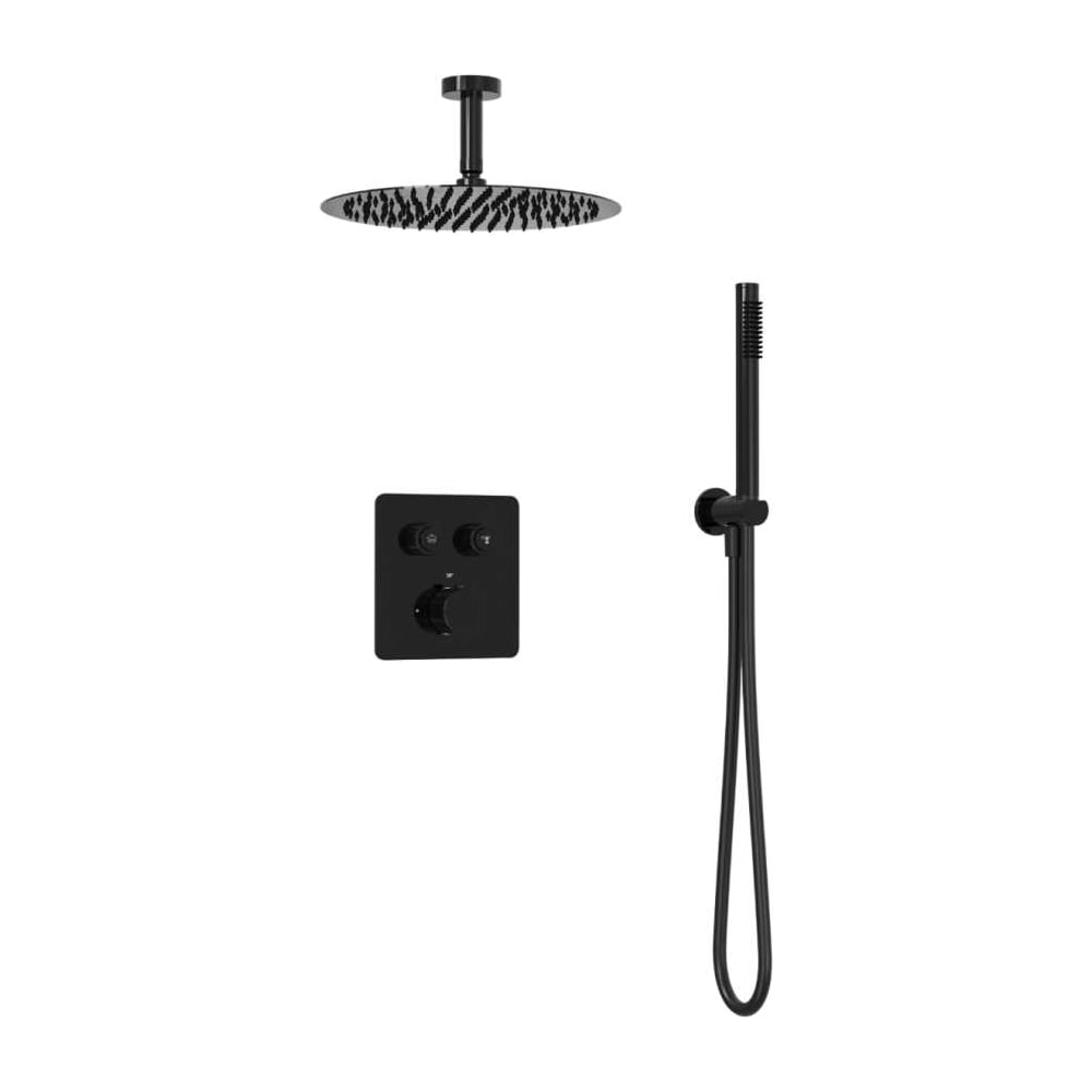 Изображение товара Душевая система скрытого монтажа Milleau Tissage на 2 потока черный глянец