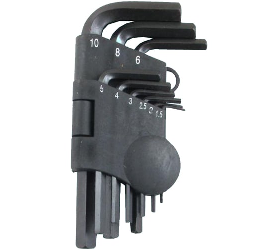 Изображение товара Набор ключей CNIC шестигранных из 9шт 1,5;2;2,5;3;4;5;6;8;10мм на клипсе СrV 2147 48772