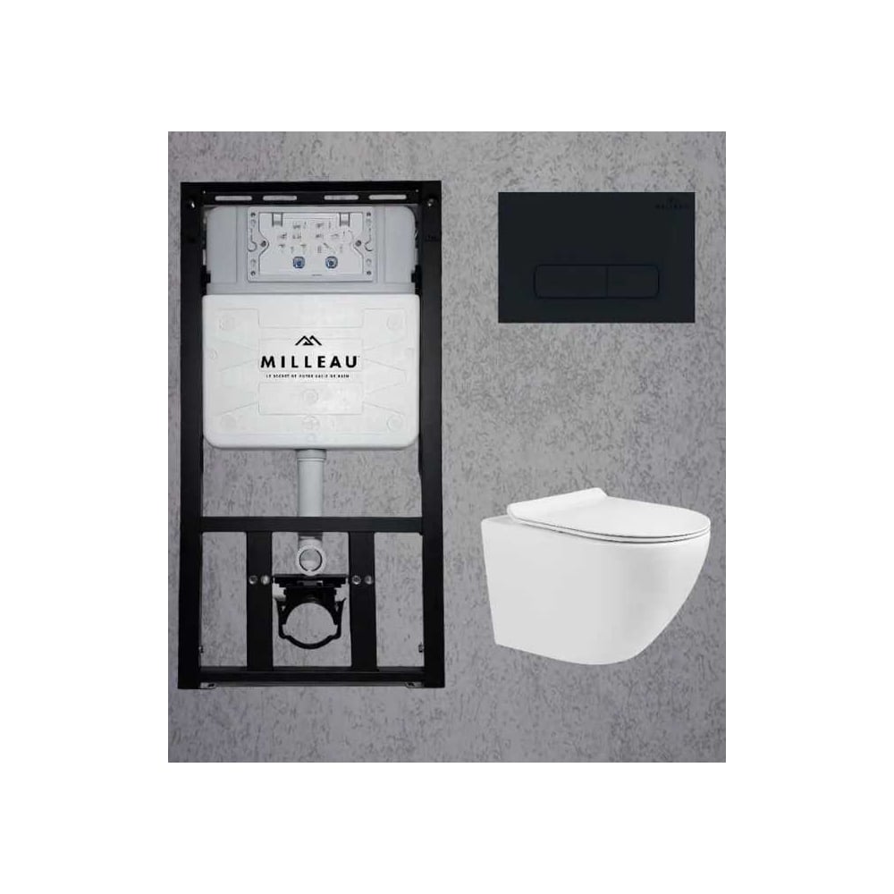 Изображение товара Комплект системы инсталляции Milleau ALBY с подвесным унитазом и панелью смыва