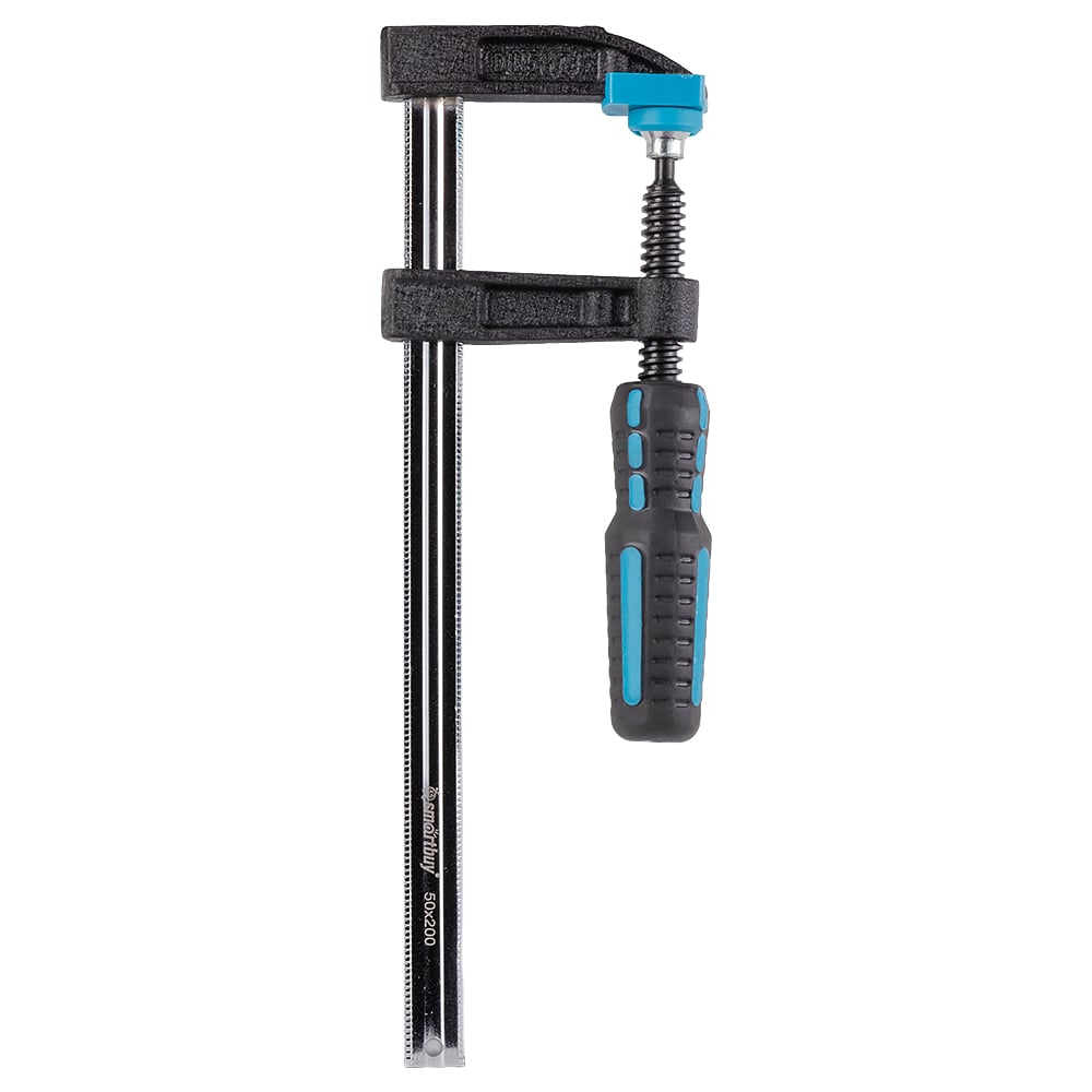 Изображение товара Струбцина F-образная винтовая Smartbuy 50x200 из стали с прорезиненной рукояткой