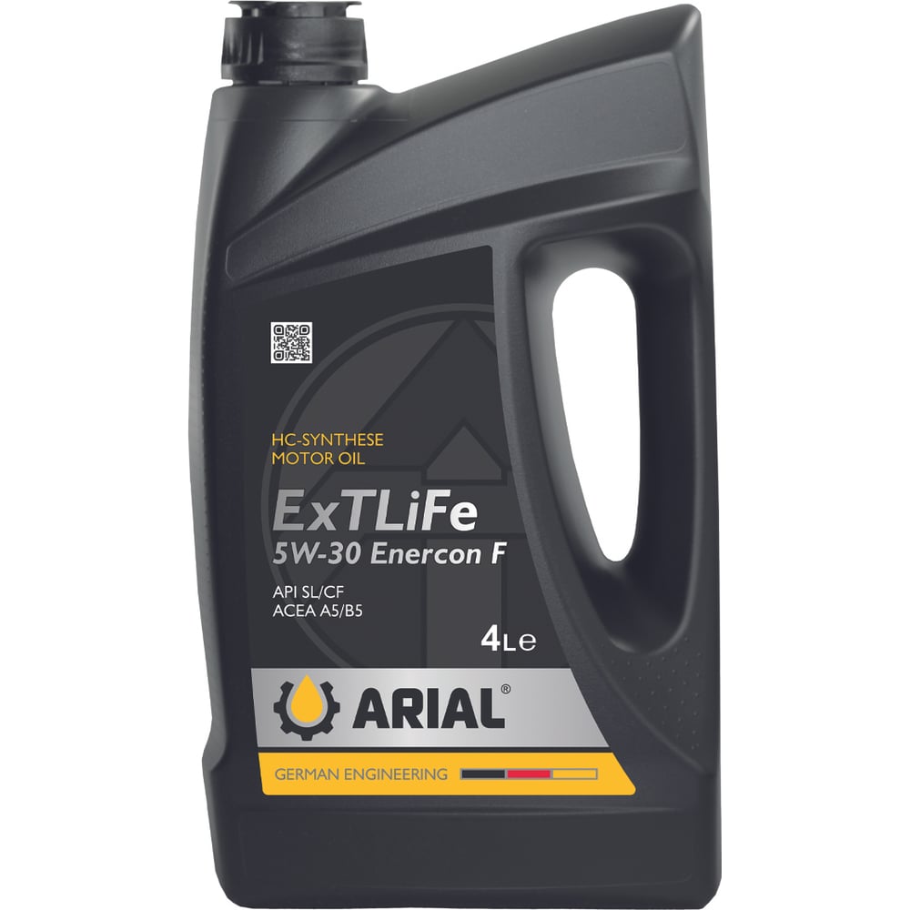 Изображение товара Масло моторное ARIAL ExTLiFe Enercon F 5W-30 4л синтетика для диз/газ двигателей