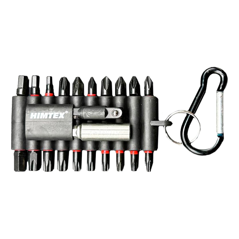 Изображение товара Набор из 20 бит HIMTEX 25мм с адаптером и держателем комплект для шуруповерта
