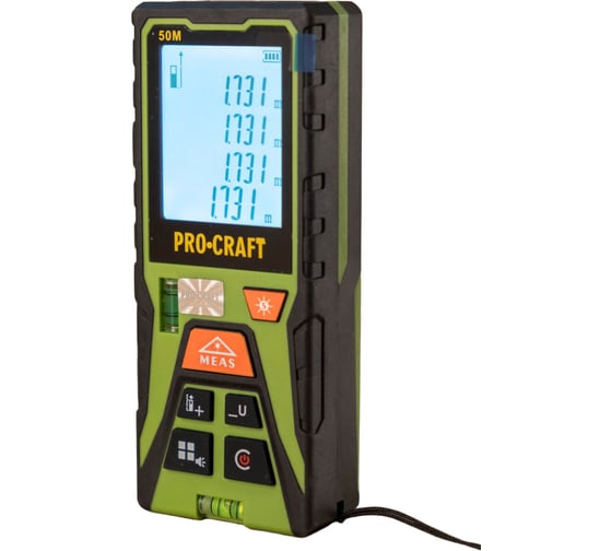 Изображение товара Лазерный дальномер PROCRAFT 532НМ, диапазон 0,05-50м, точность +/- 2мм PLDM50