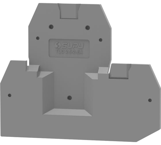 Изображение товара Крышка защитная SUPU для клемм 2-уровневых проходных 1-1 TU, сечение 2.5мм2, серая 50 шт TUD2.5-2-GY-EA