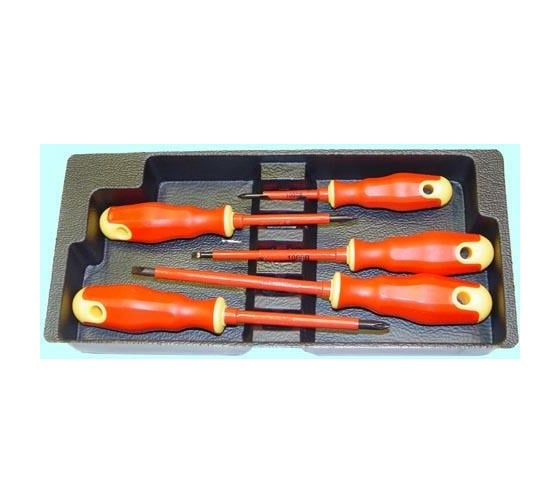 Изображение товара Набор отверток CNIC 5шт 2 шл., 3 кр. диэлектр. с маг. нак. 1000В в карт. коробке KDNH002 29914