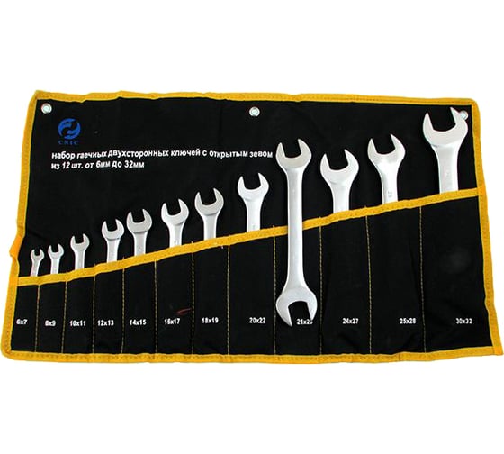 Изображение товара Набор ключей CNIC рожковых из 12-ти шт. 6x7 - 30x32 в сумке хром-ванадий 865 39835