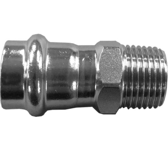 Изображение товара Пресс-соединитель прямой NEWKEY с наружней резьбой нержавеющий, AISI304 DN32x35mm (1_1/4x35mm), CF8, PN16 NK-PAM32*35/4