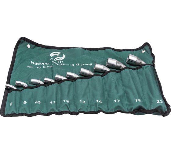 Изображение товара Набор ключей CNIC торцевых коленчатых 2-х сторонних из 10-ти шт. 8-22мм хром, в сумке 35153