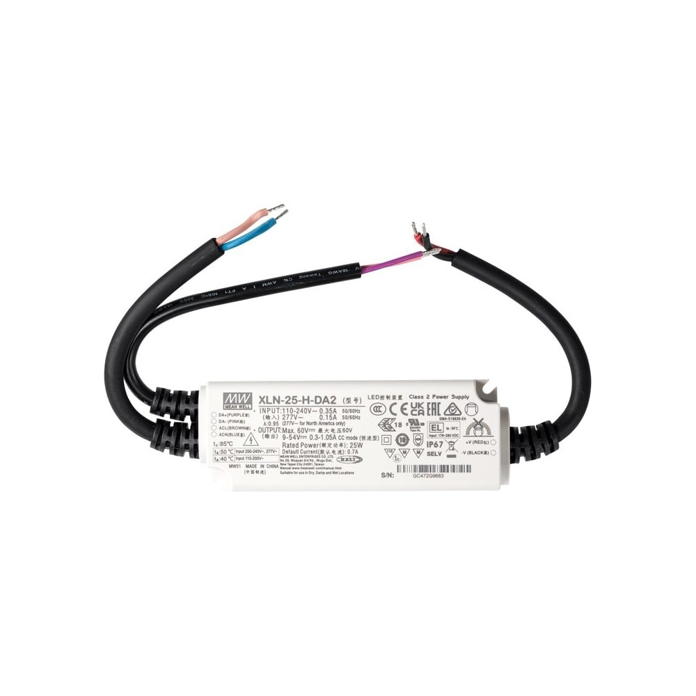 Изображение товара LED-драйвер Mean Well AC-DC XLN-25-H-DA2 с защитой и диммированием