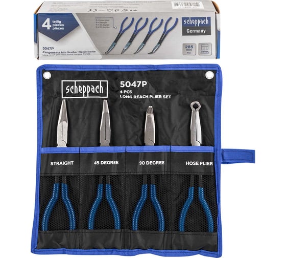 Изображение товара Щипцы Scheppach с удлиненными рукоятками 285мм, набор 4 предмета Sch-5047P(63261)