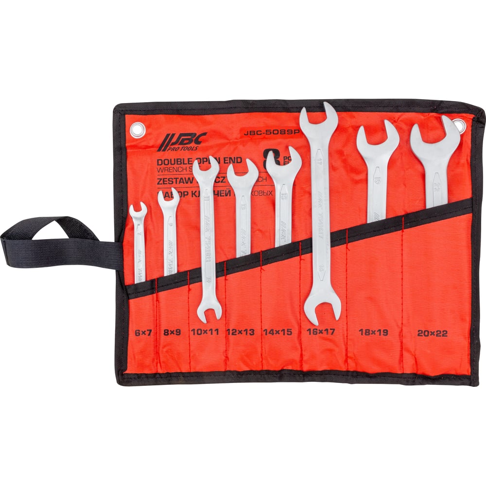 Изображение товара Набор рожковых ключей JBC 8 предметов от 6 до 22 мм профессиональный
