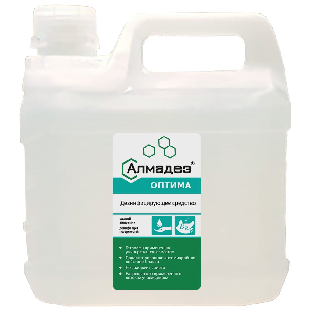 Изображение товара Бесспиртовой кожный антисептик Алмадез Оптима 3л. канистра для дезинфекции кожи