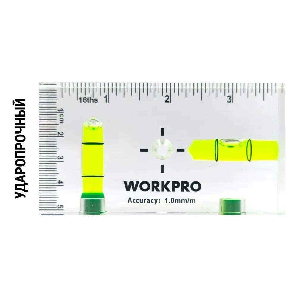Изображение товара Карманный уровень WORKPRO PRO 95_51мм магнитный с 2 глазками