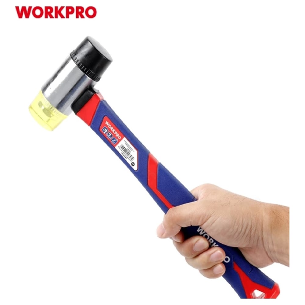 Изображение товара Молоток рихтовочный WORKPRO PRO 35мм с мягкими бойками деревянной рукояткой WP241050