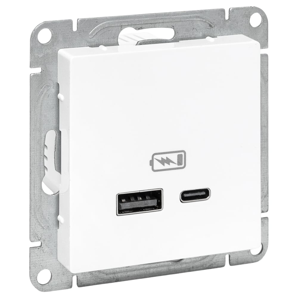 Изображение товара Механизм розетки EKF USB-A+С белый Эпика UP1-SOW-USBA+USBC