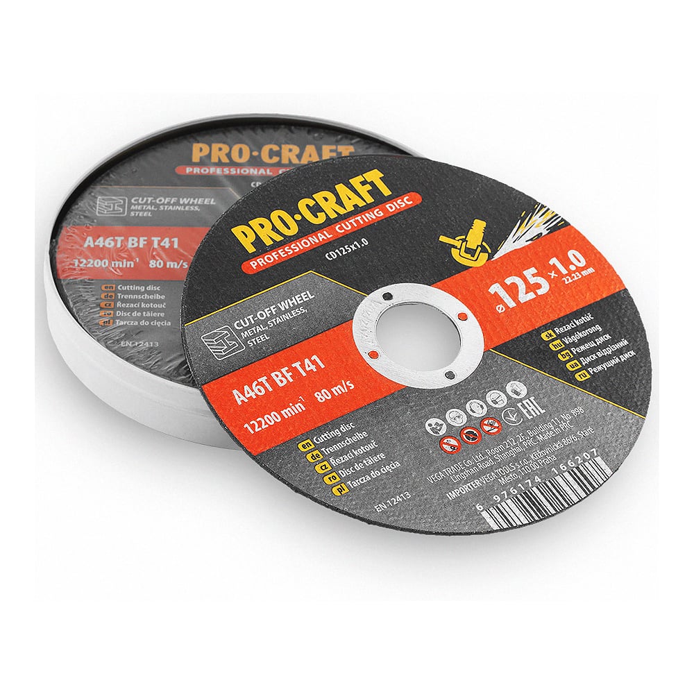 Изображение товара Набор отрезных дисков PROCRAFT 125x1.0 для металла 10 шт