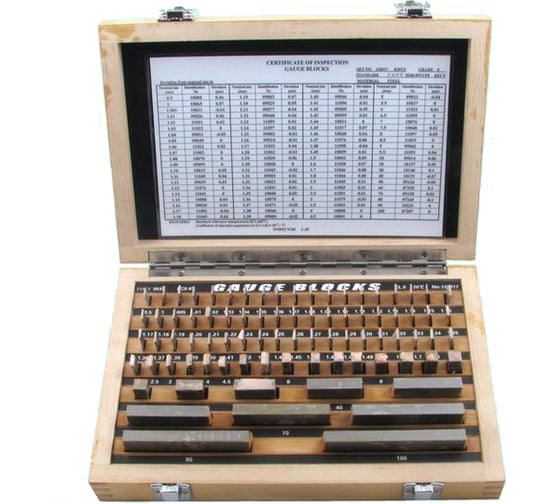 Изображение товара Наборы концевых мер длины CNIC № 1, кл.точн.2 83 меры от 0,5 до 100мм ALDS 83 62279