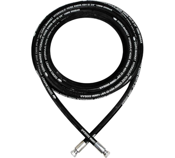 Изображение товара Шланг высокого давления ООО ТД Гидромаркет 500 bar, гайка 3/8- гайка 3/8, 20м GMHP-4SH-D10-M-500bar-20m