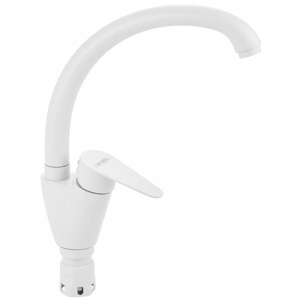 Изображение товара Смеситель для кухни шаровый BRIMIX боковой из нержавеющей стали белый 1079
